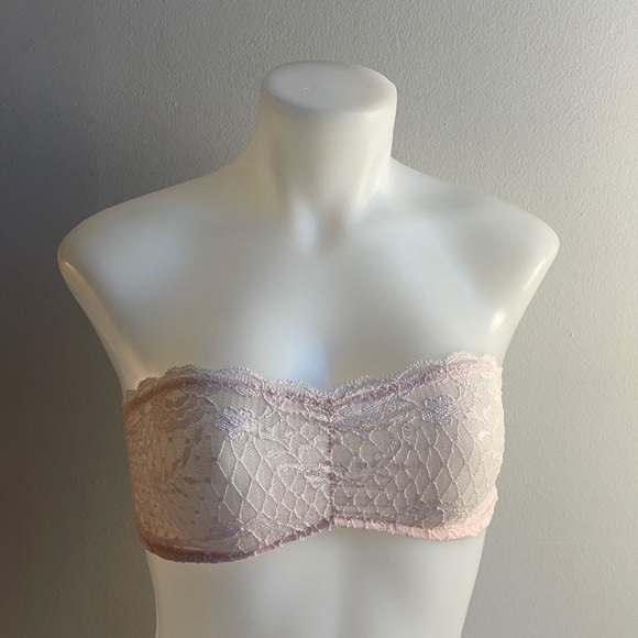 Free People Pink Lace Bandeau Bra XS - Picture 1 of 4